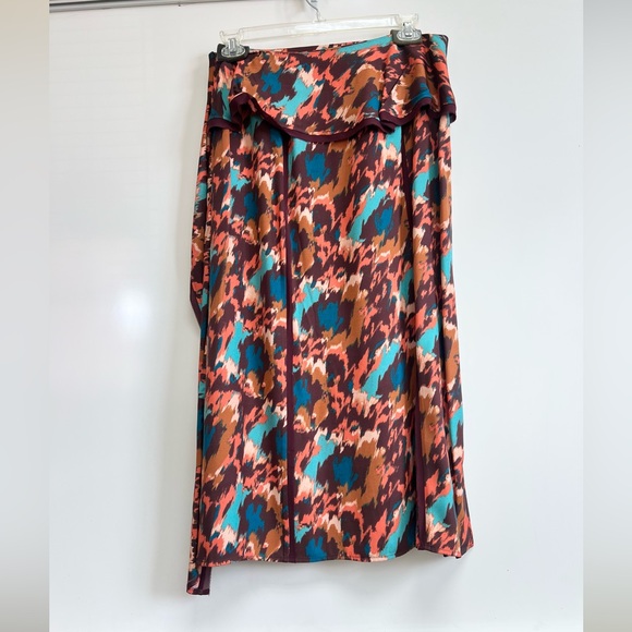 ULLA JOHNSON Danica Drapes Printed Crepe Midi Skirt - Picture 7 of 10